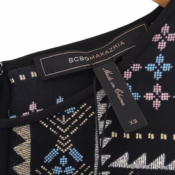 BCBG MaxAzria Freya Shift Column Tunic Style Boho Geometric Dress NWT | XS - Picture 4 of 11